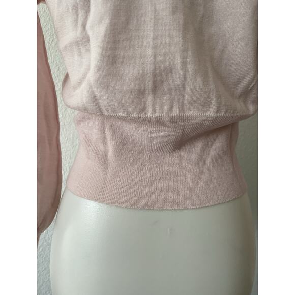 Moda International Sweater Cardigan Cropped V Neck Merino Wool - Picture 9 of 11